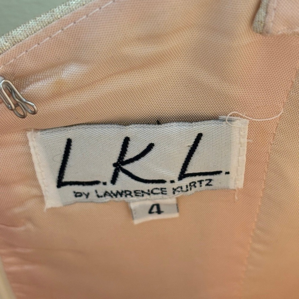 Deadstock 80s Saks L.K.L. by Lawrence Kurtz Mini Dress Sz 4 Gold Bow Cocktail - Picture 8 of 12